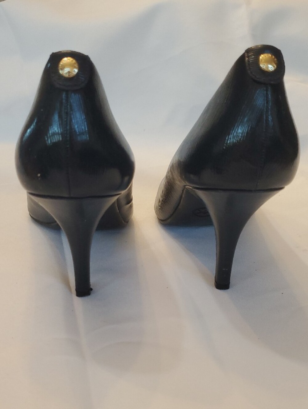 MICHAEL Michael Kors Dark Navy Pointed-Toe Patent Leather Pumps Heels Sz 8.5 - Picture 3 of 10